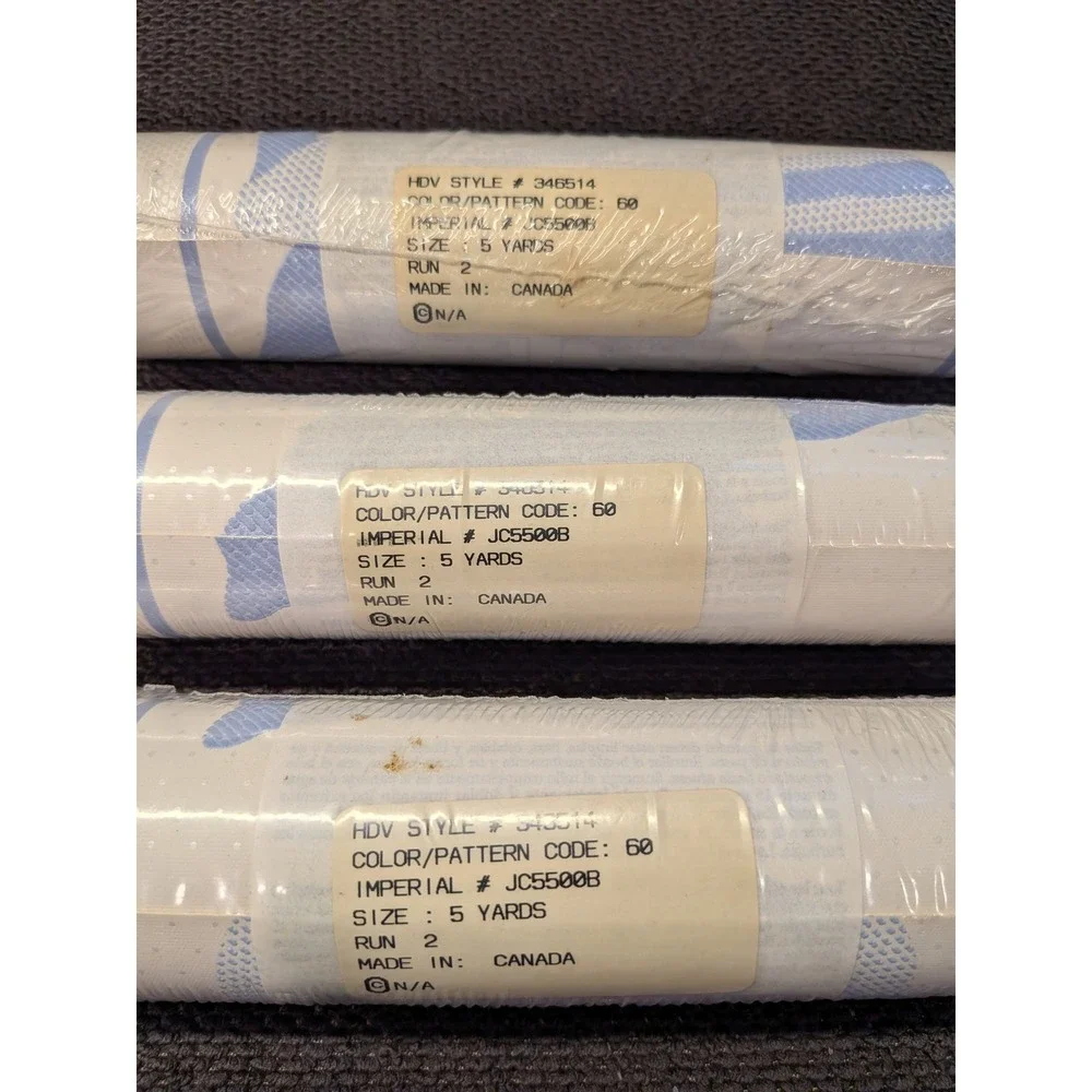 3 Rolls Imperial‎ Wallpaper Border Blue White 5 Yards Each Style 346514 JC5500B